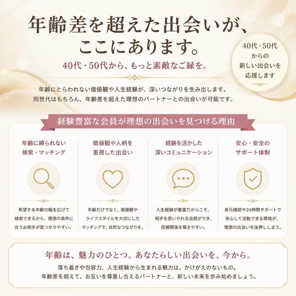 幅広い年代とのマッチング